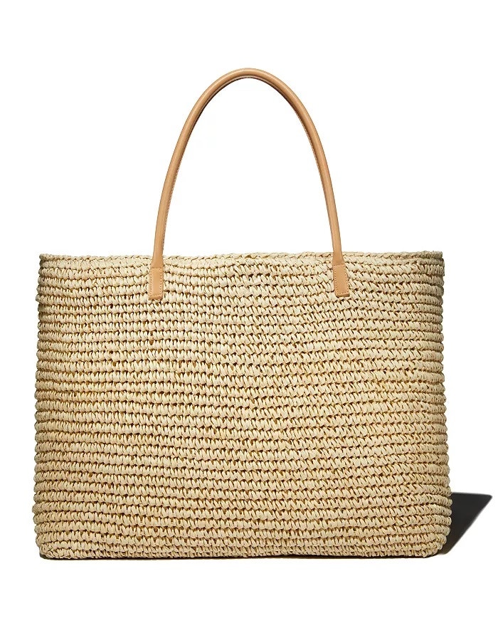 Aqua Extra-Large Woven Tote In Natural